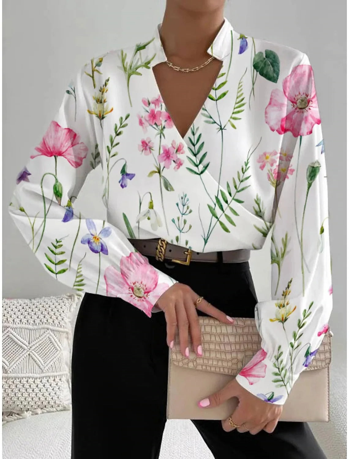 Sophie Luxe Blouse met Lange Mouwen – Tijdloze Elegantie & Comfort