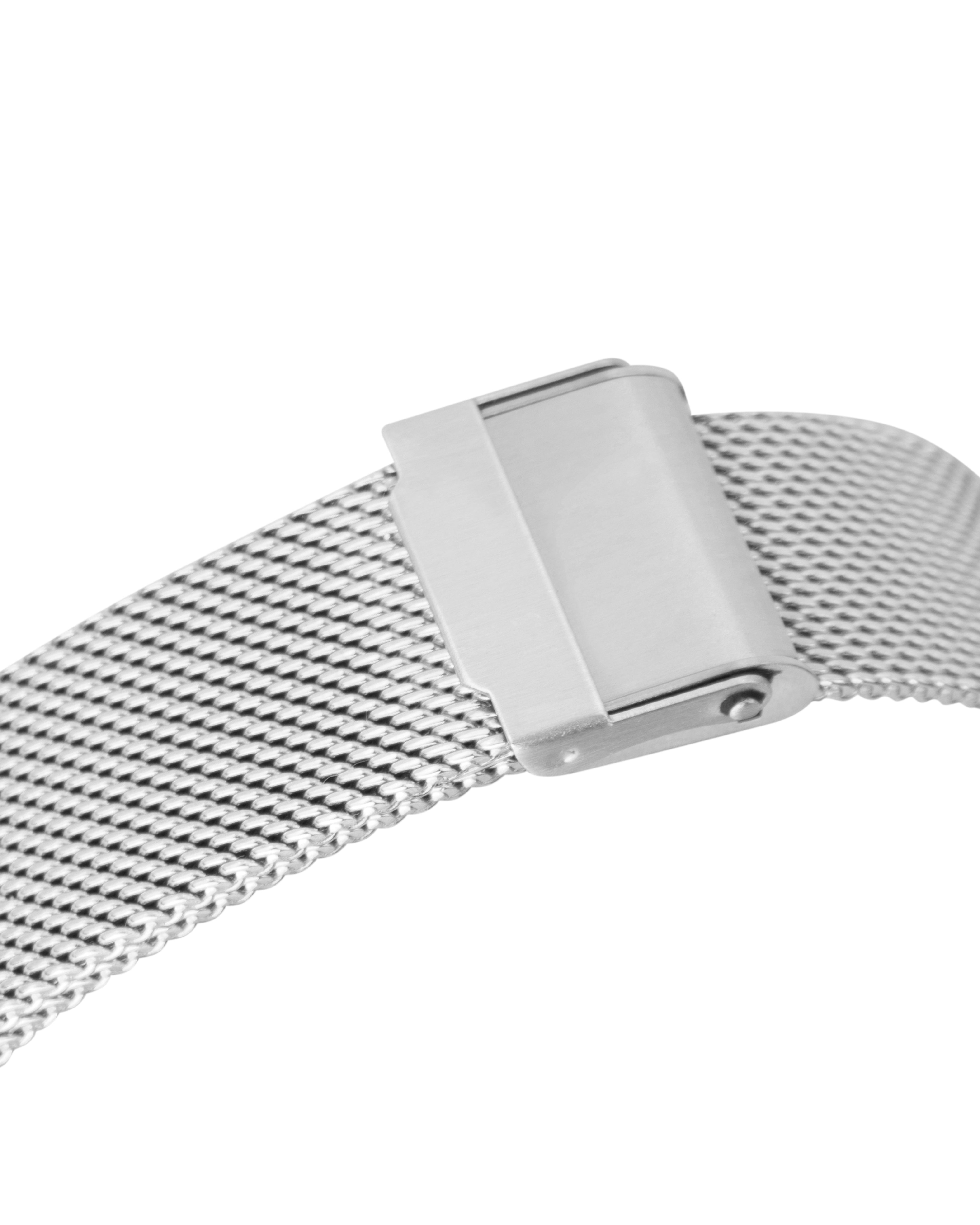 Celestial - Round Silver Watch with Mesh Band