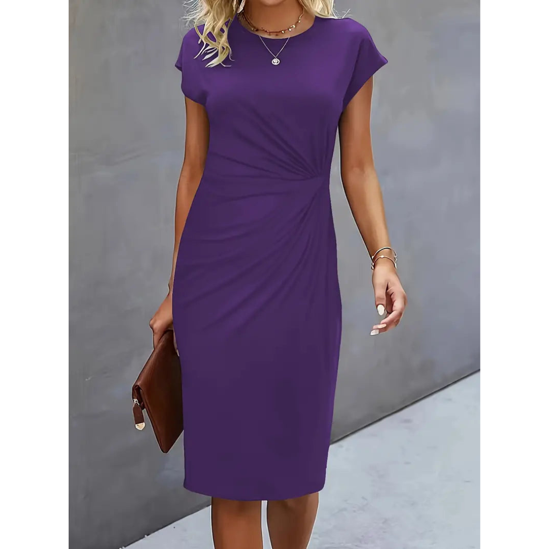 Olivia Elegant Waist Accent Midi Dress