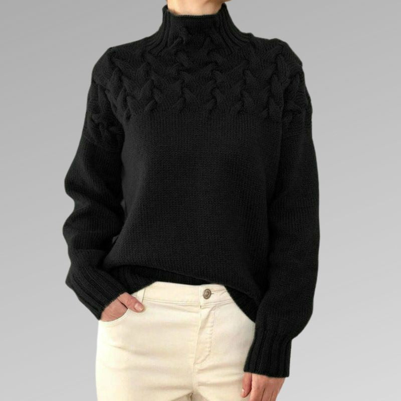 Julia Luxe Knitted Sweater with Refined Collar