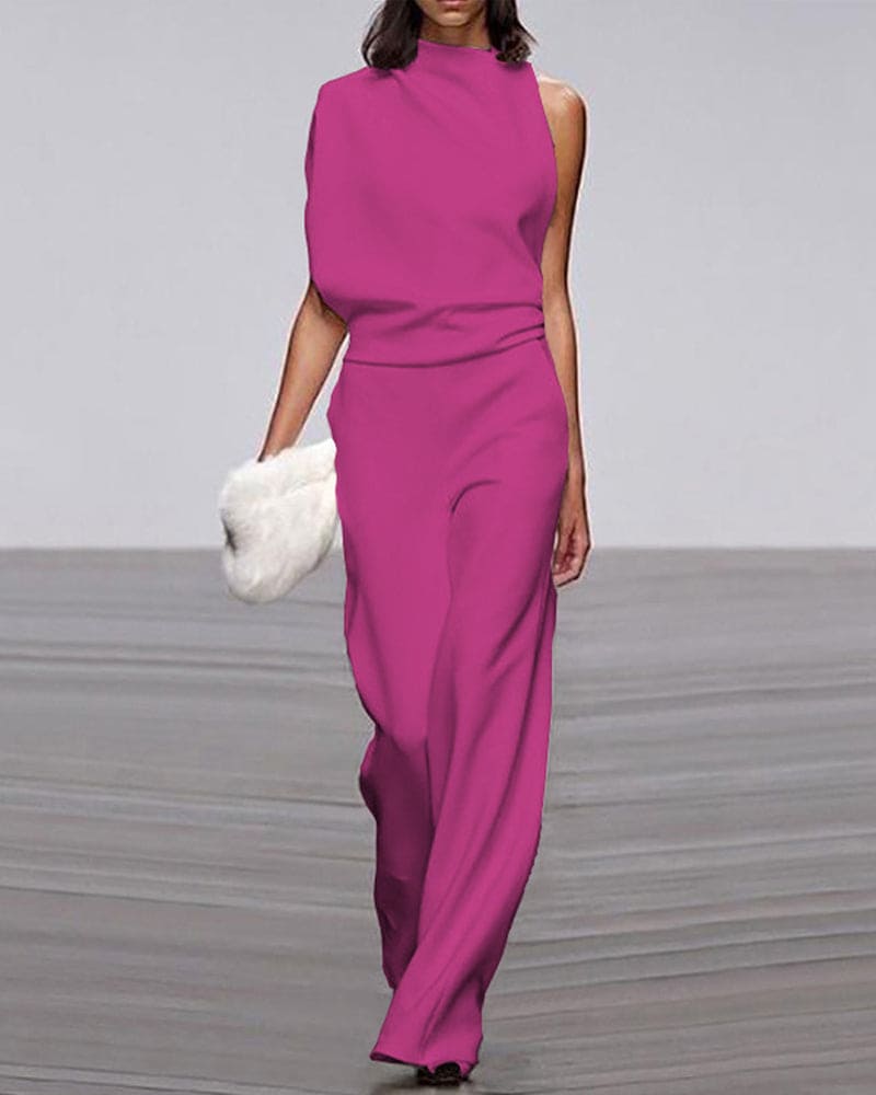 Elena | Elegant Sleeveless Jumpsuit with Tailored Fit and Wide Legs
