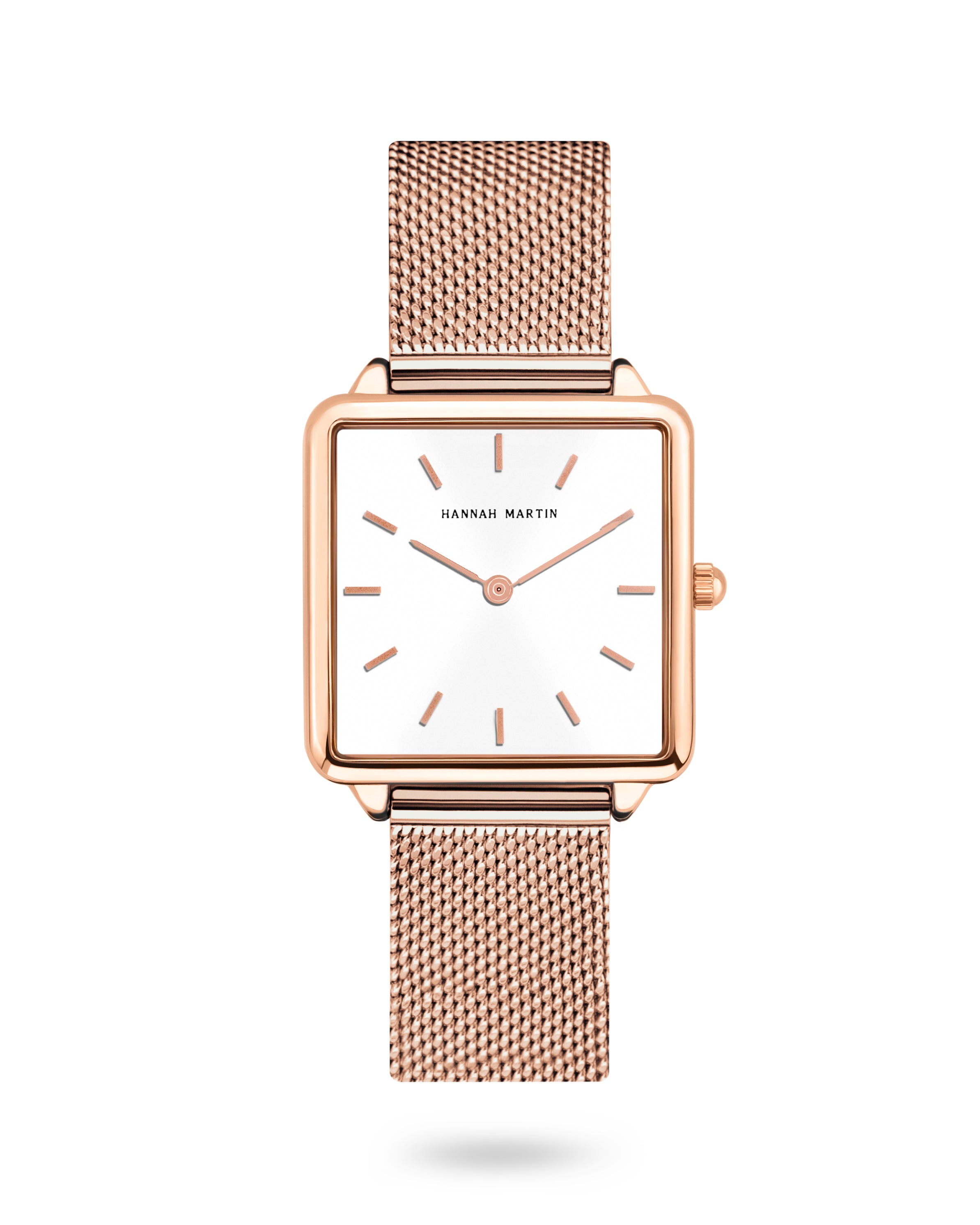 Blush - Square Watch Rose Gold with Mesh Band