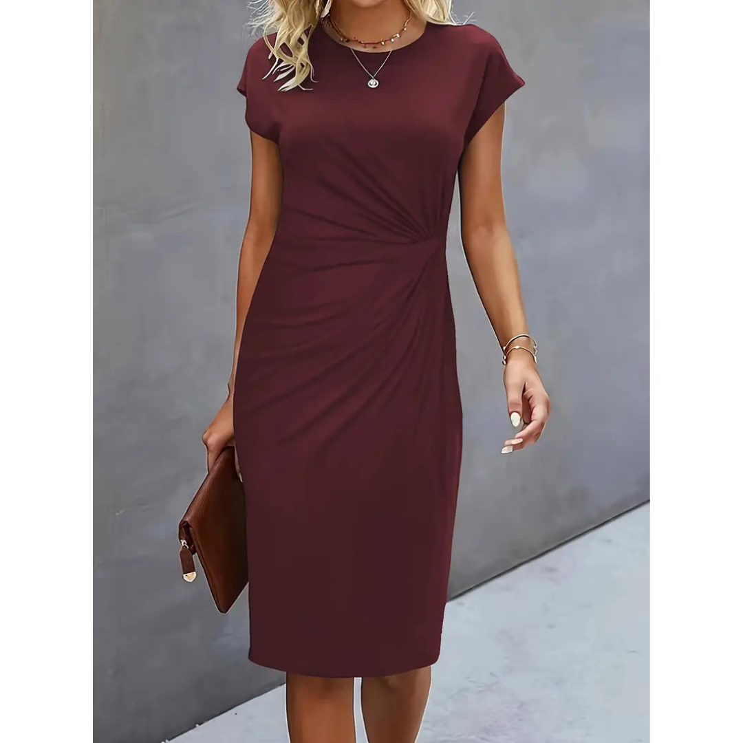 Olivia Elegant Waist Accent Midi Dress