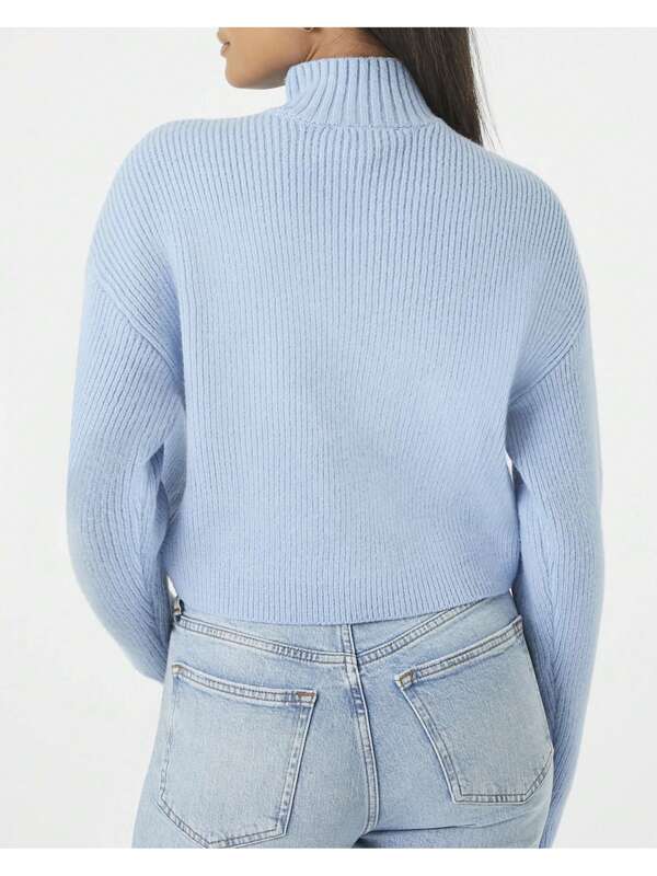 Elena - Luxe Blue Turtleneck Sweater