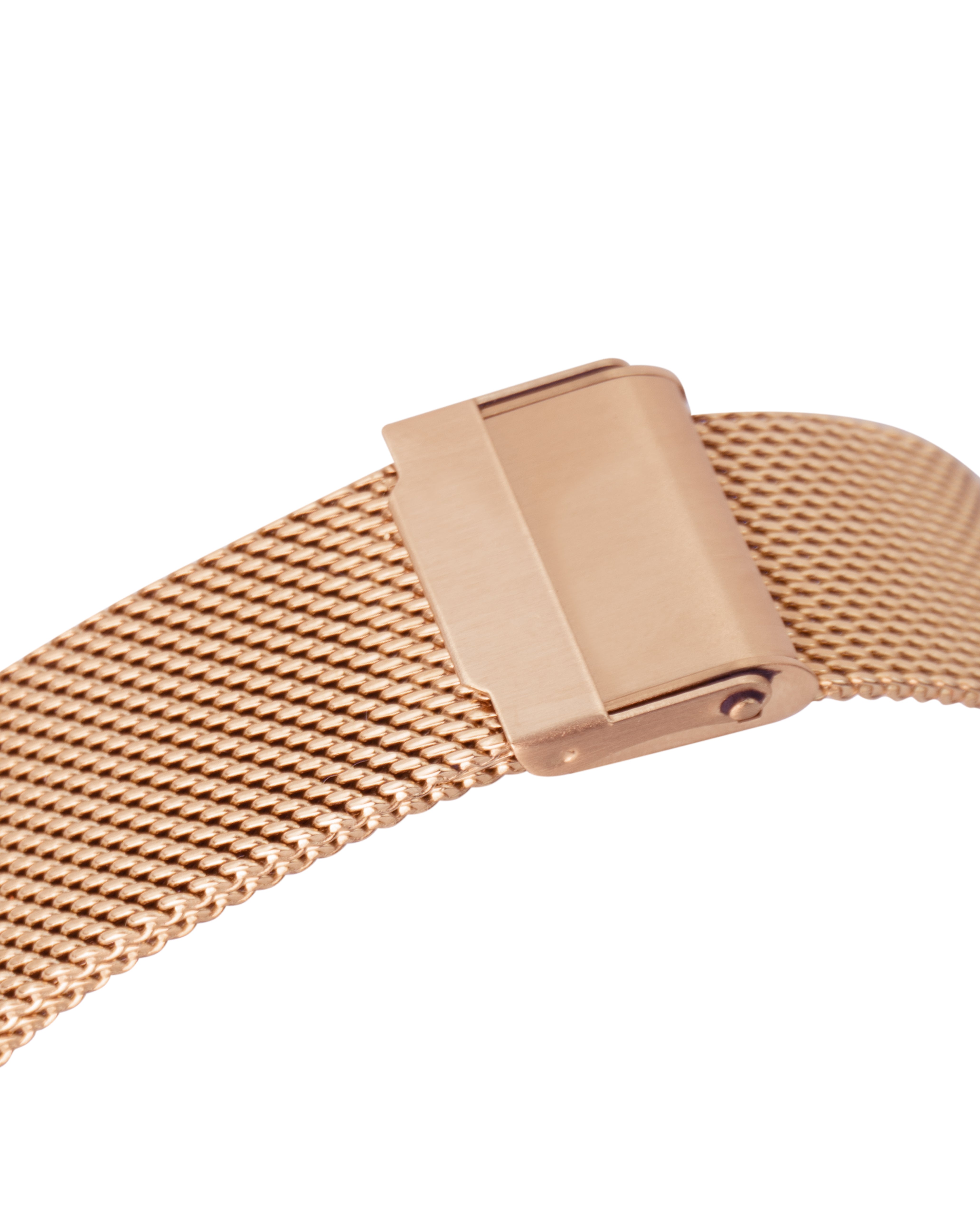 Aurora - Round Rose Gold Watch with Mesh Band