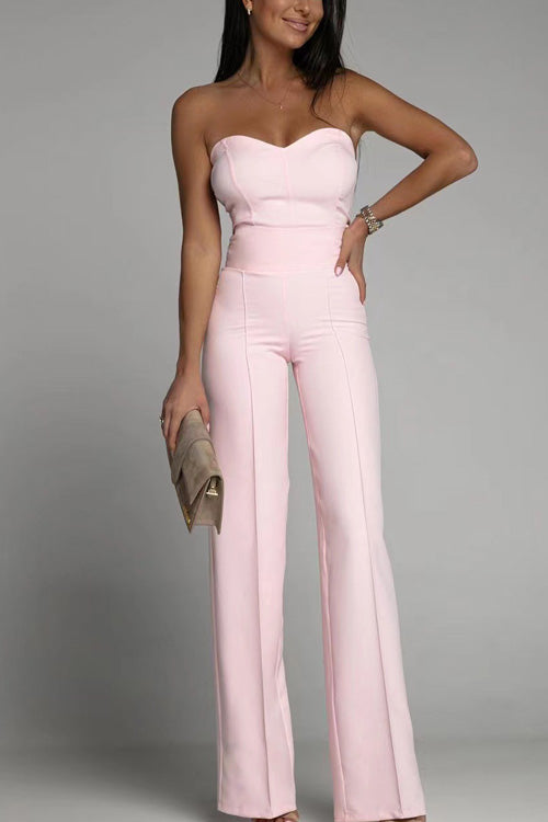 Charlotte Elegant Strapless Jumpsuit – Minimalist Chic