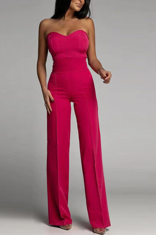 Charlotte Elegant Strapless Jumpsuit – Minimalist Chic