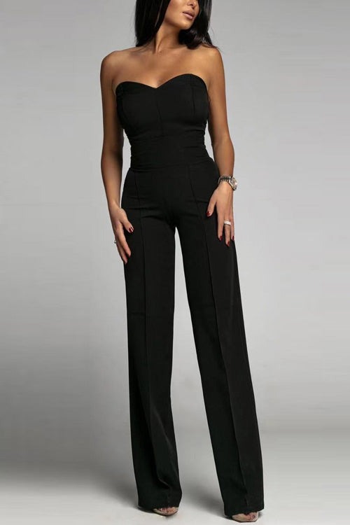 Charlotte Elegant Strapless Jumpsuit – Minimalist Chic