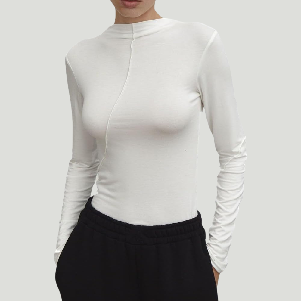 Celina | Chic Slim Fit Top with Spliced Design