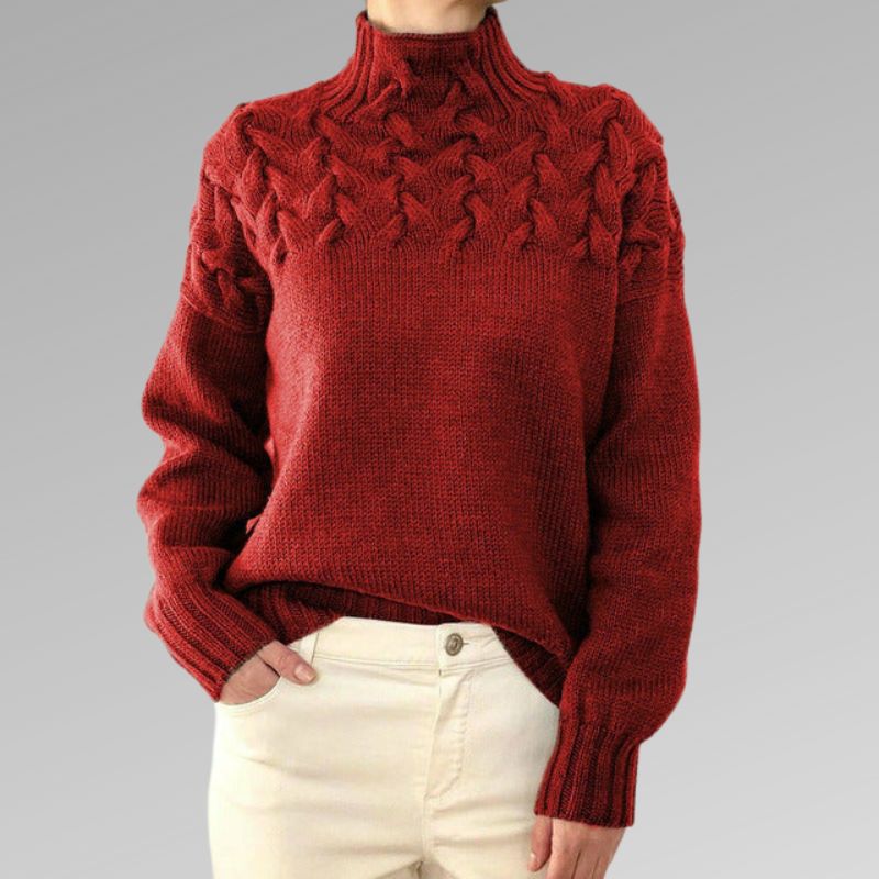 Julia Luxe Knitted Sweater with Refined Collar