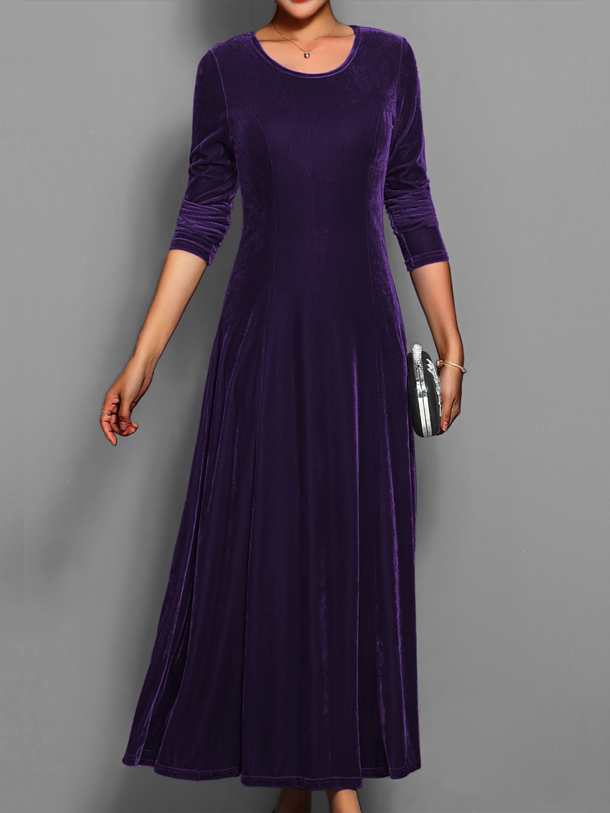 Amara Stylish Midi Dress with Long Sleeves