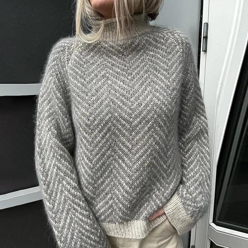 Isabella - Striped Turtleneck Sweater for Women