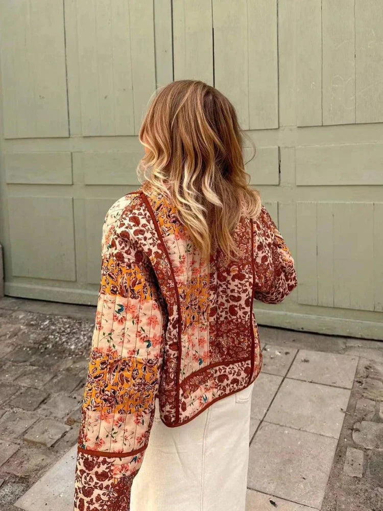 Valentina Comfortable Patchwork Jacket with Button Closure
