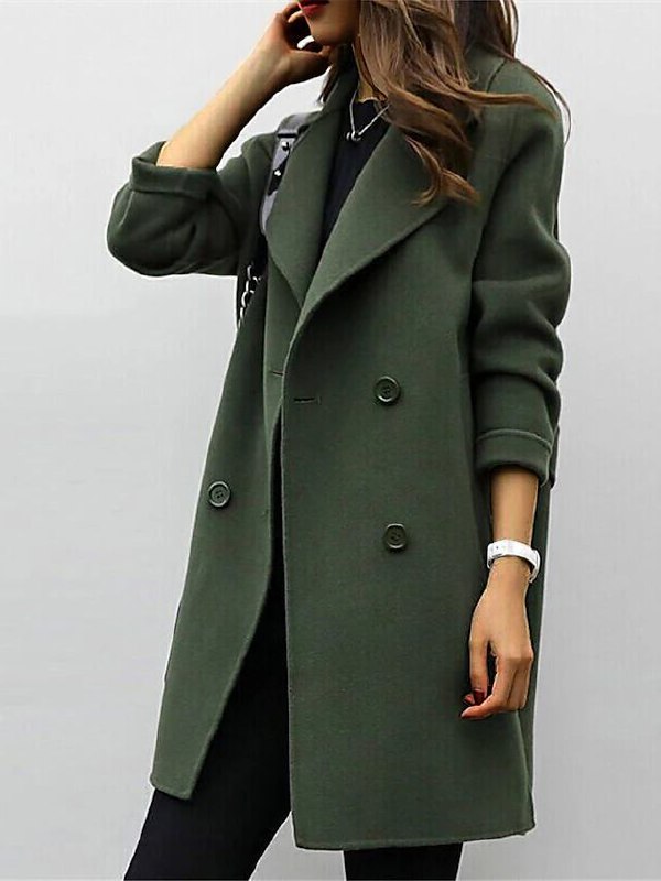 Elise Luxe Wool Coat with Double Button Closure