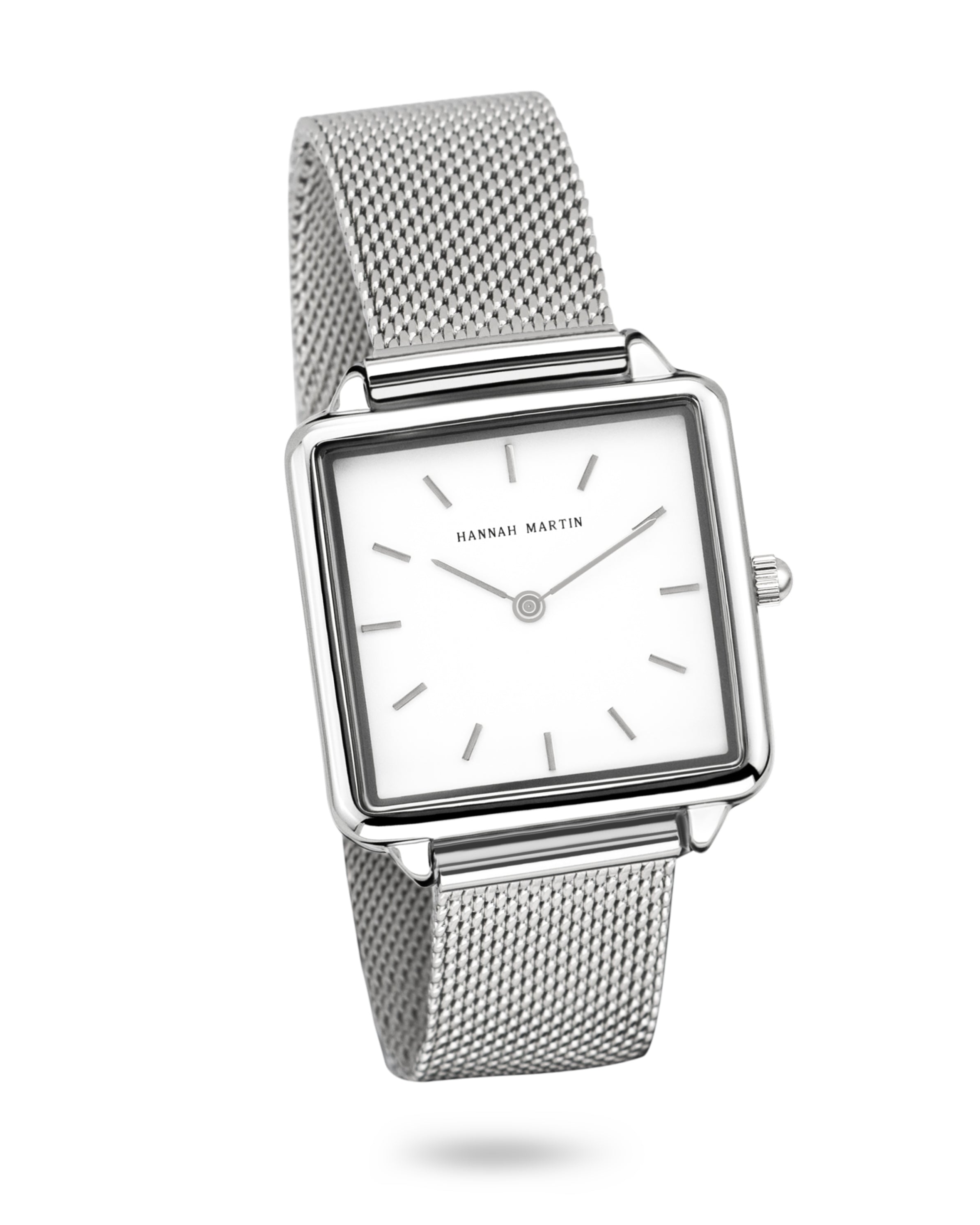 Zenith - Vierkant Horloge Zilver met Mesh Band