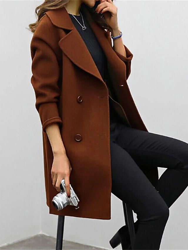 Elise Luxe Wool Coat with Double Button Closure