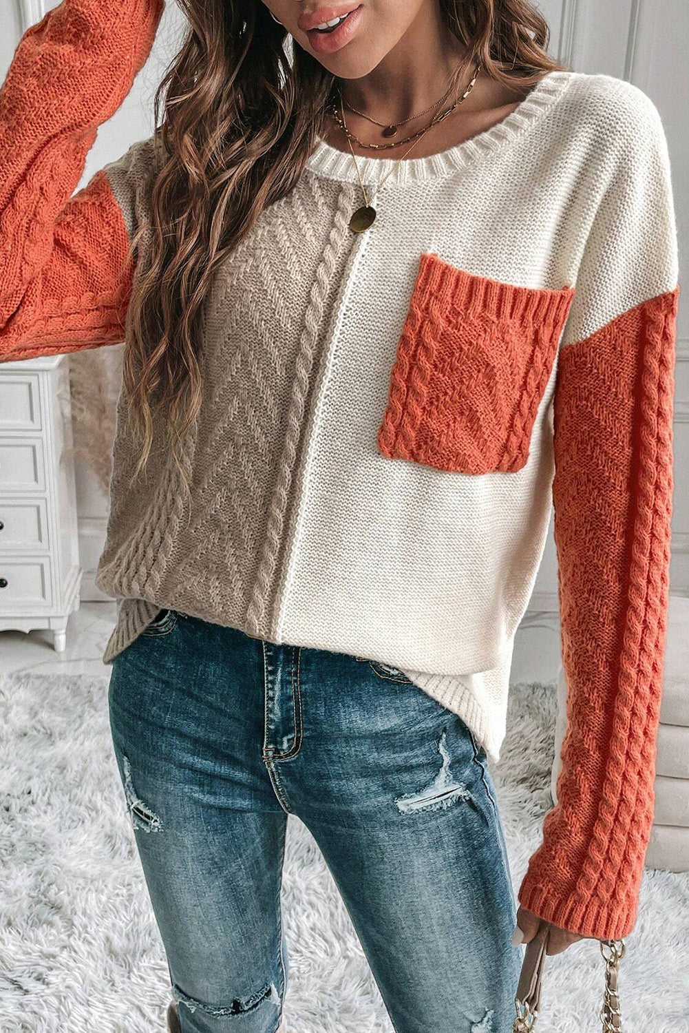 Vera Luxe Cable Knit Sweater