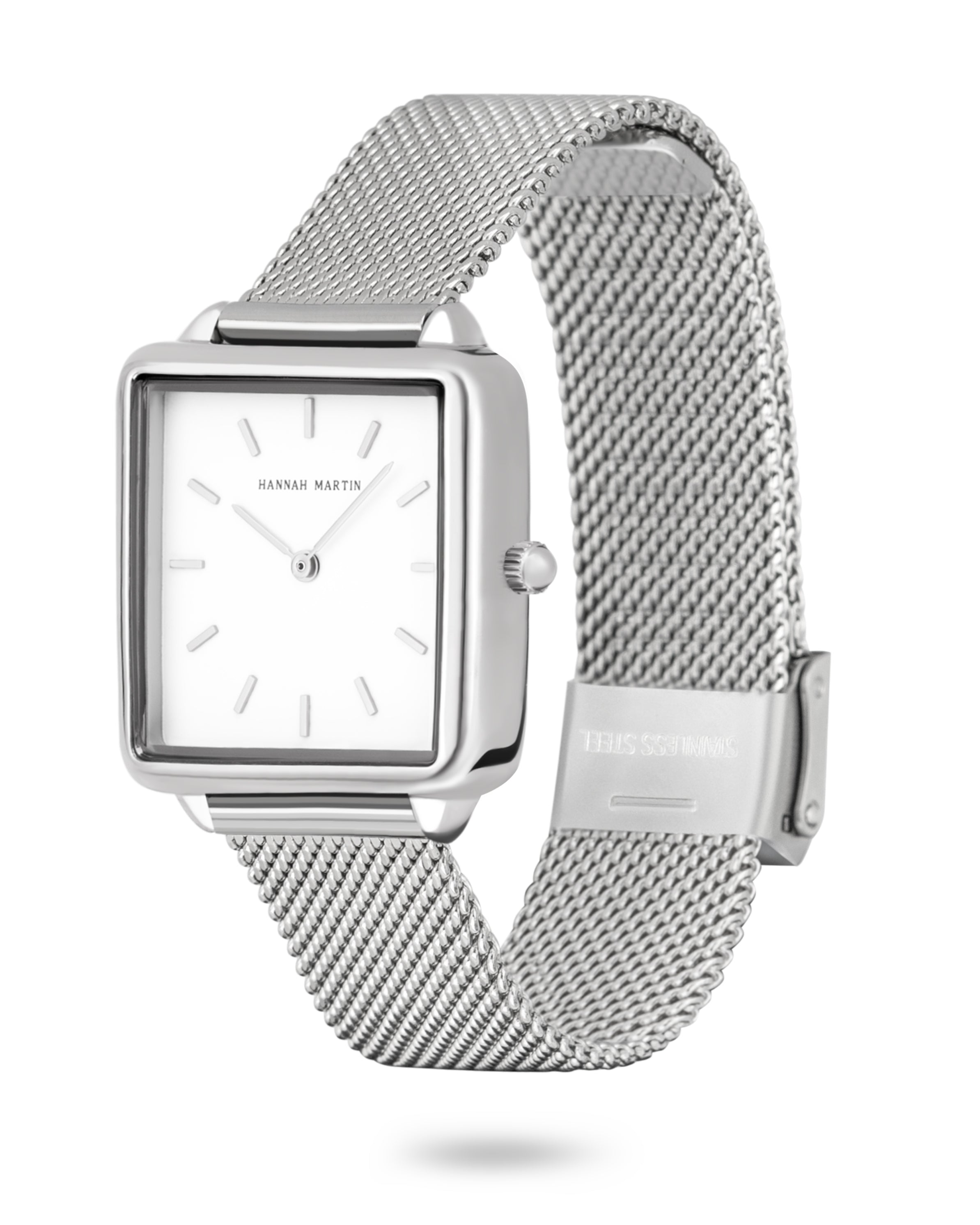 Zenith - Vierkant Horloge Zilver met Mesh Band