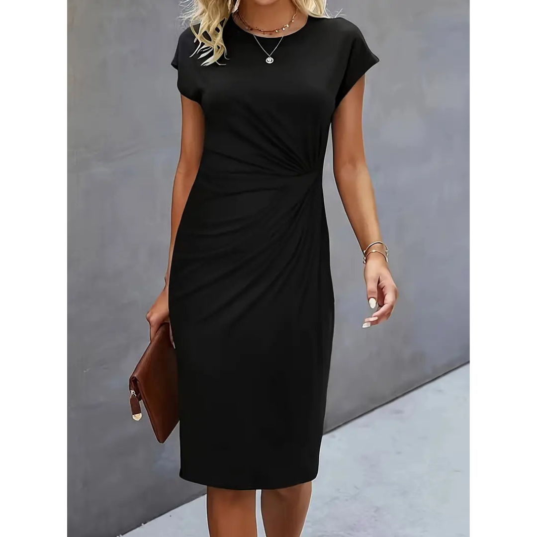 Olivia Elegant Taille Accent Midi Jurk