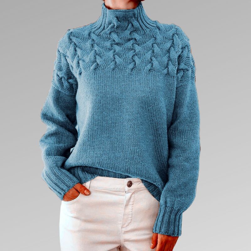 Julia Luxe Knitted Sweater with Refined Collar