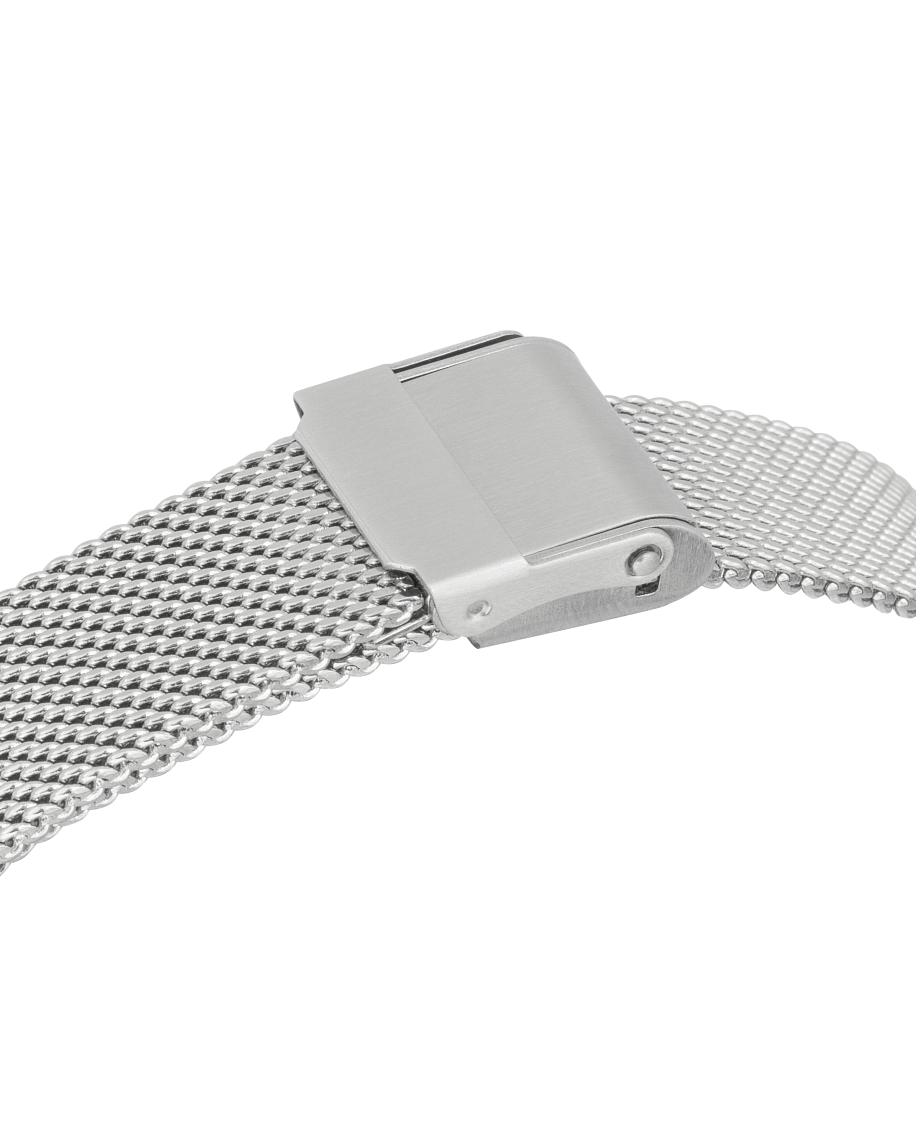 Orion - Rectangular Watch Silver with Mesh Band