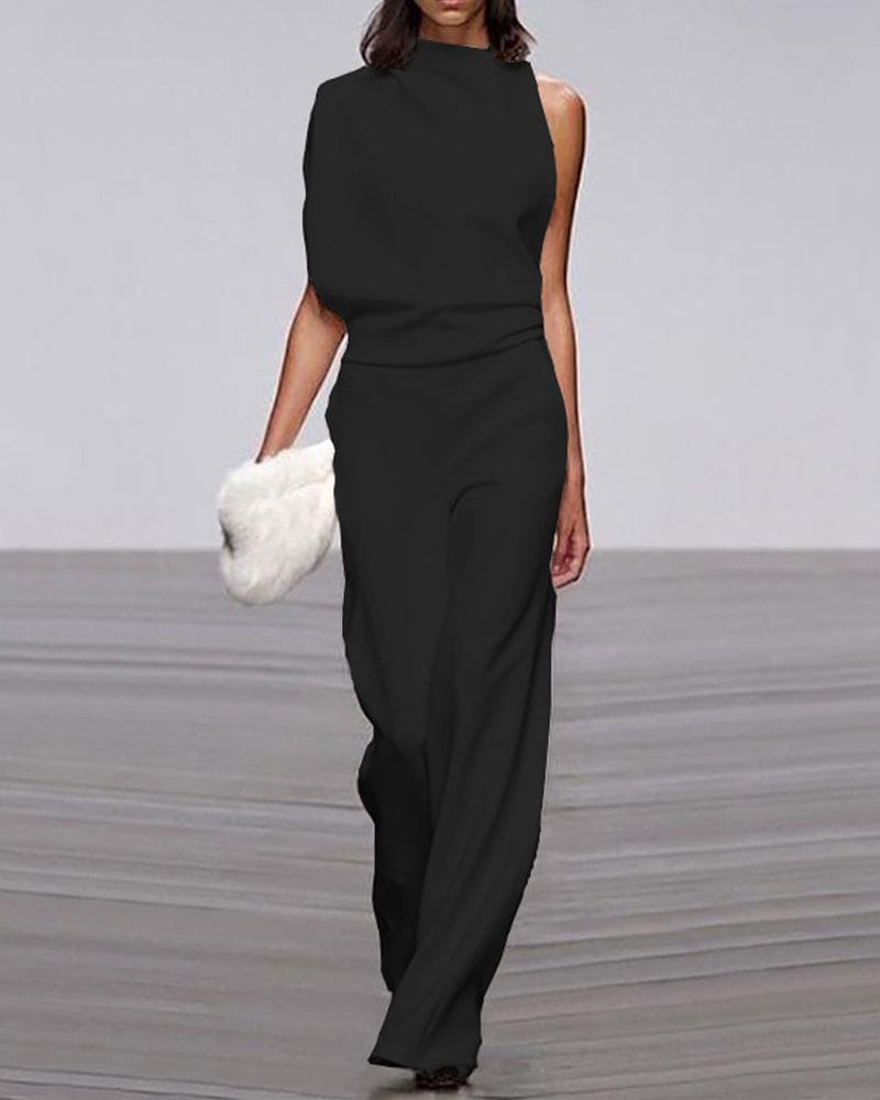 Elena | Elegant Sleeveless Jumpsuit with Tailored Fit and Wide Legs