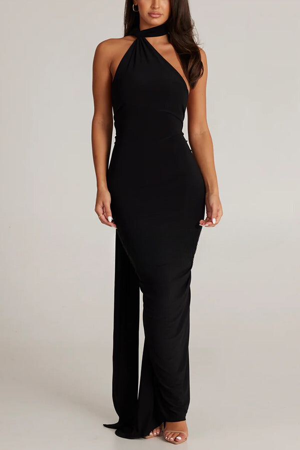 Emily Elegant Zachte Backless Maxi Jurk