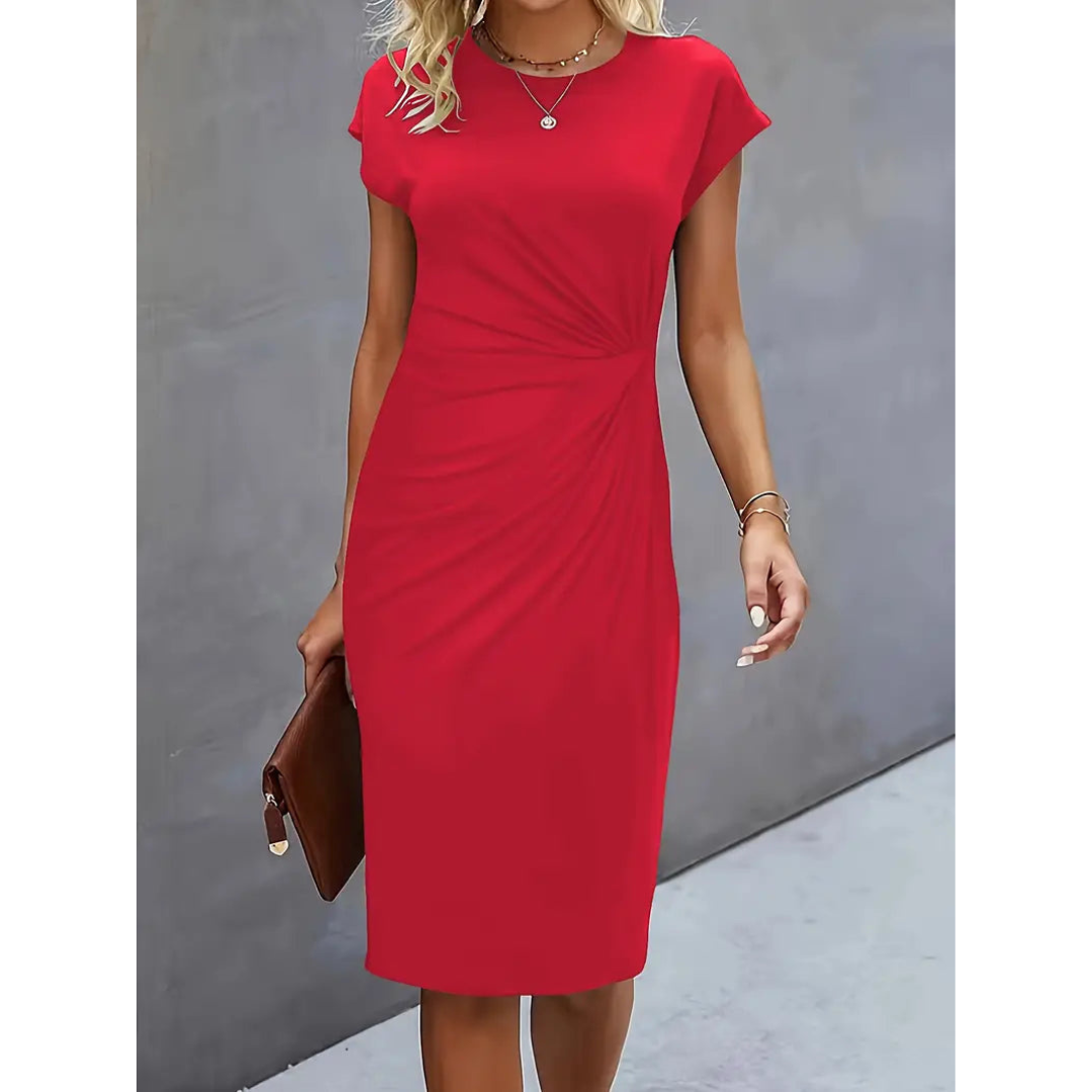 Olivia Elegant Taille Accent Midi Jurk