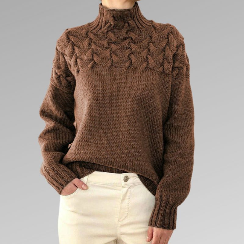 Julia Luxe Knitted Sweater with Refined Collar