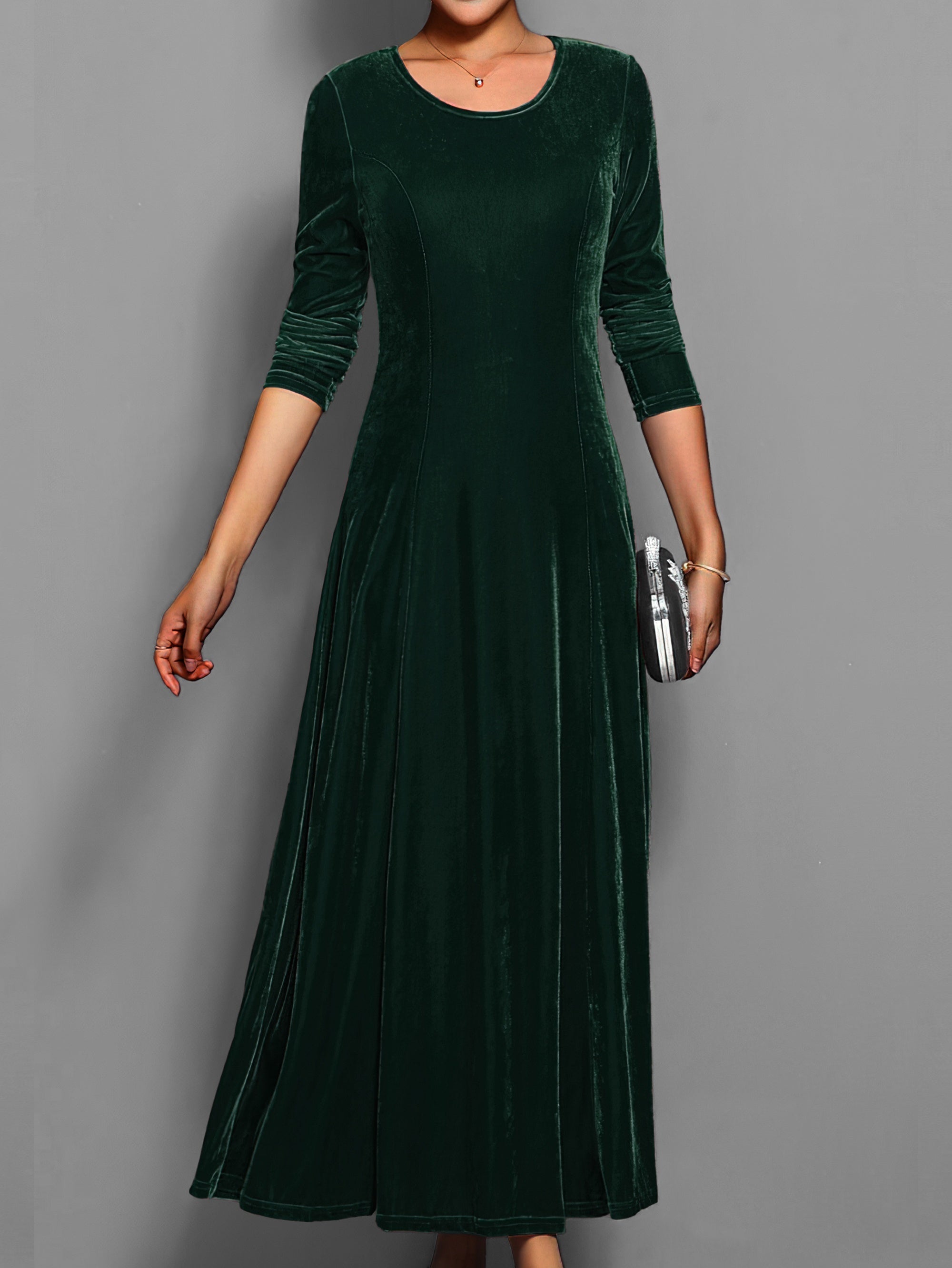 Amara Stylish Midi Dress with Long Sleeves