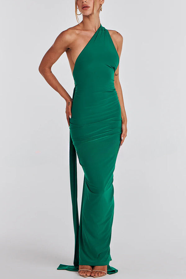 Emily Elegant Zachte Backless Maxi Jurk