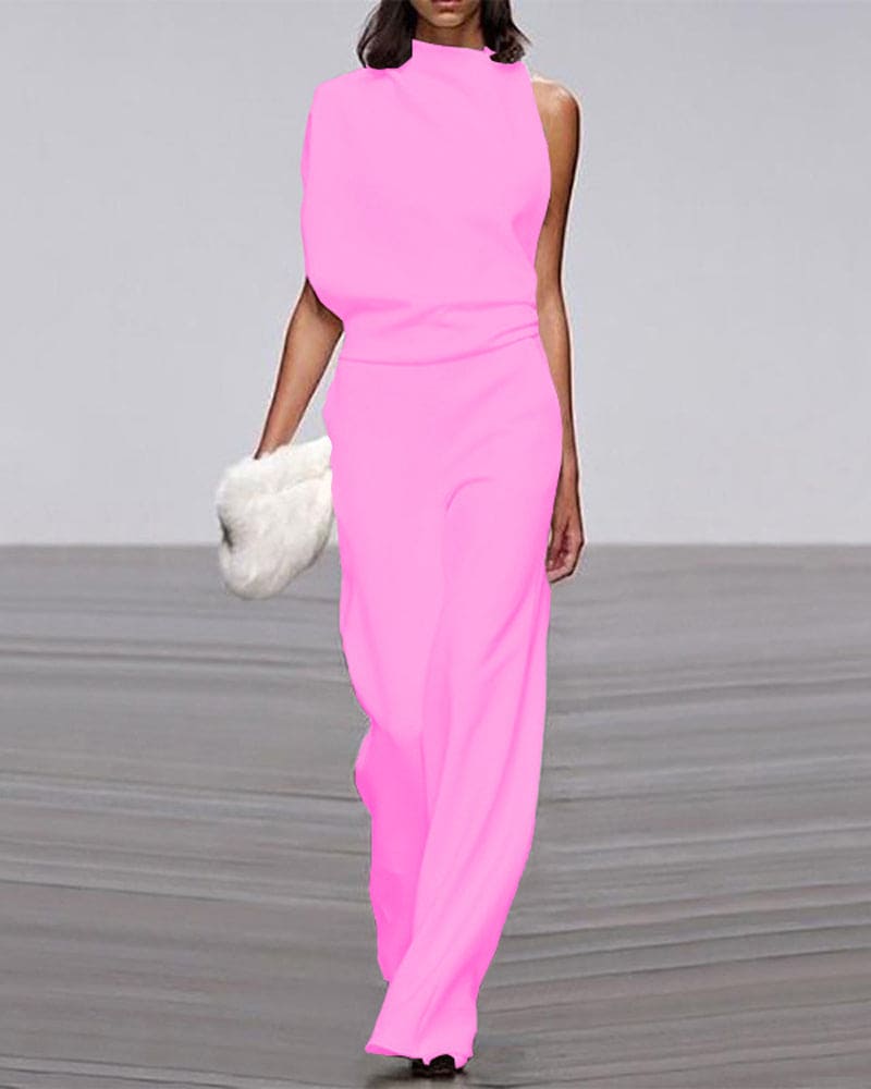 Elena | Elegant Sleeveless Jumpsuit with Tailored Fit and Wide Legs