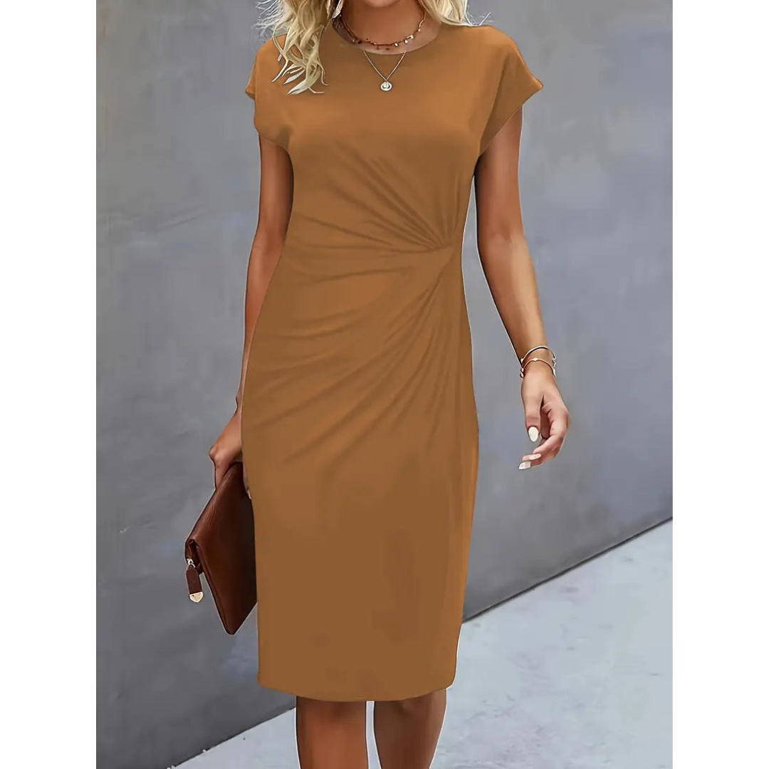 Olivia Elegant Taille Accent Midi Jurk