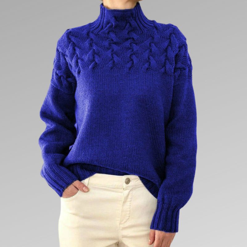 Julia Luxe Knitted Sweater with Refined Collar