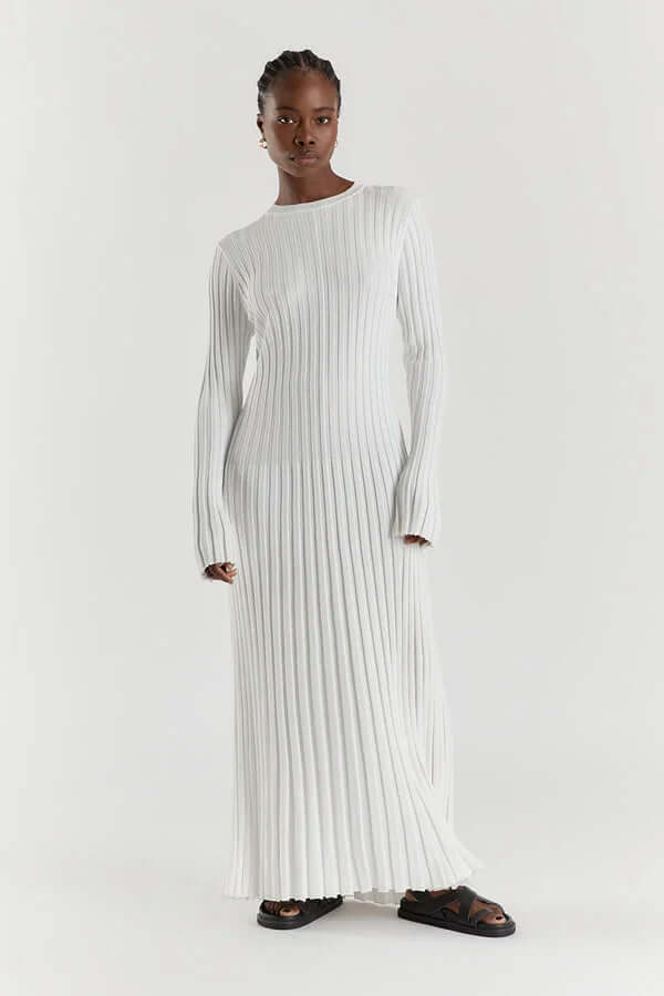 Lara Knitted Dress | Midi Dress with Long Sleeves