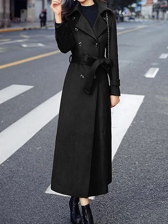 Victoria Luxe Long Wool Coat with Button Closure