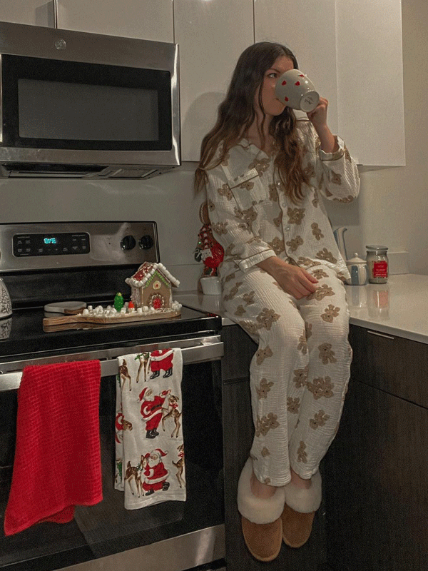 Lily Teddy Bear Print Pyjama Set - Soft & Comfortable for Warm Nights