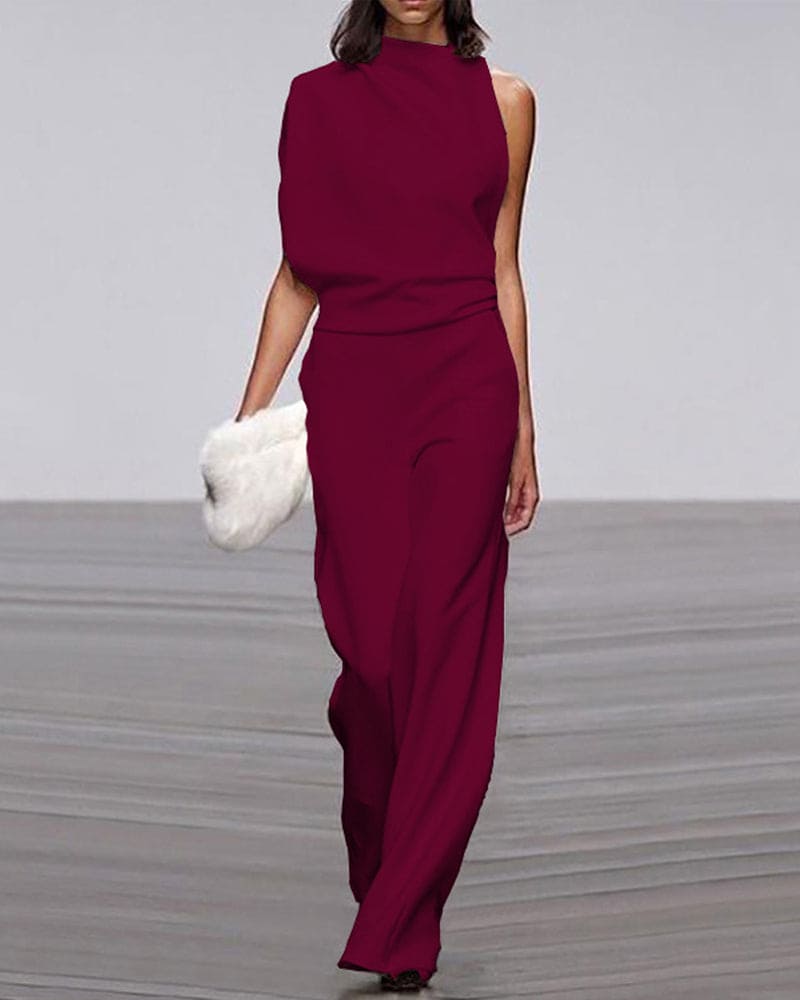 Elena | Elegant Sleeveless Jumpsuit with Tailored Fit and Wide Legs