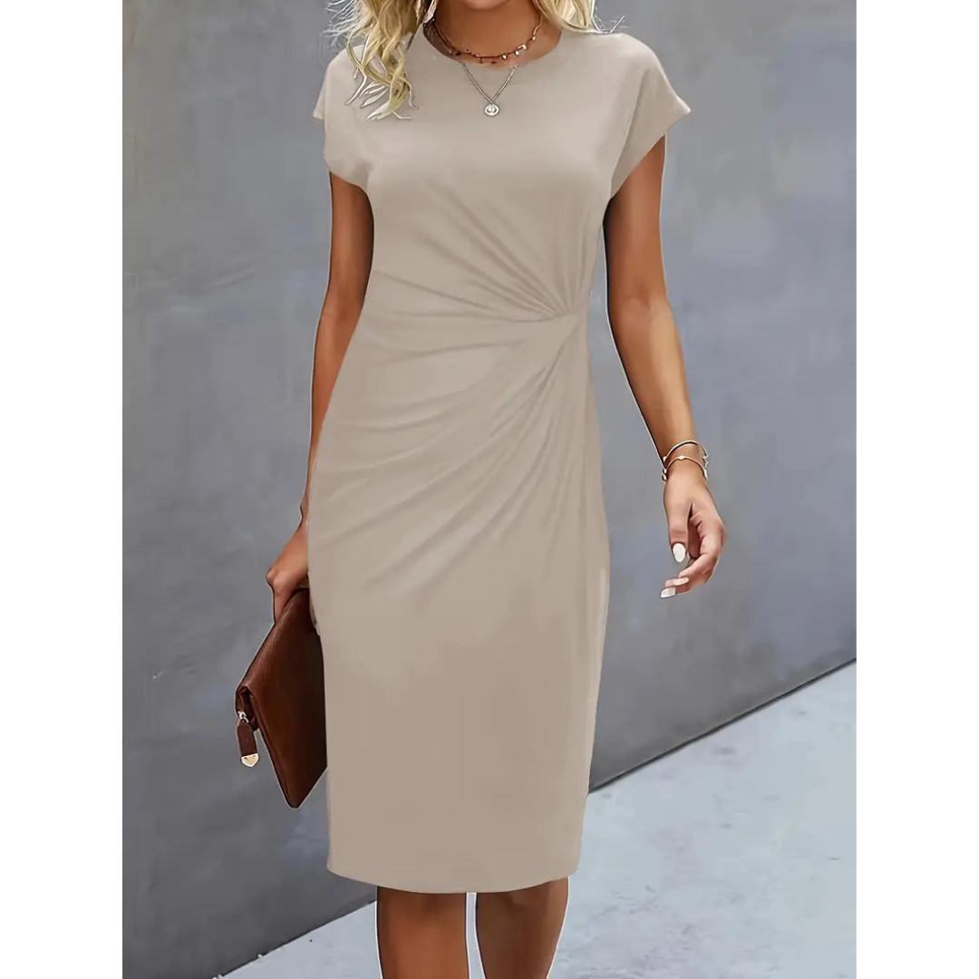 Olivia Elegant Taille Accent Midi Jurk