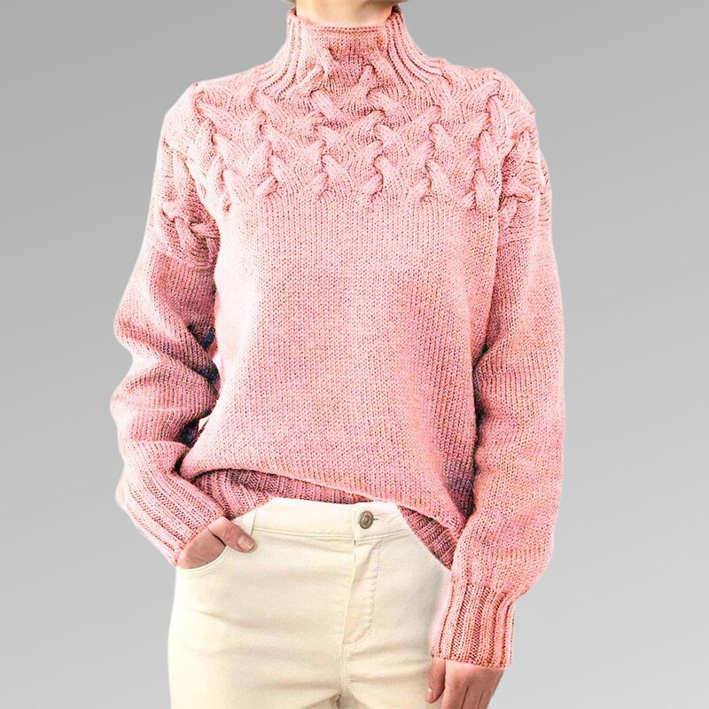 Julia Luxe Knitted Sweater with Refined Collar