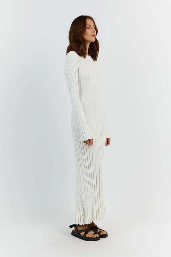 Lara Knitted Dress | Midi Dress with Long Sleeves