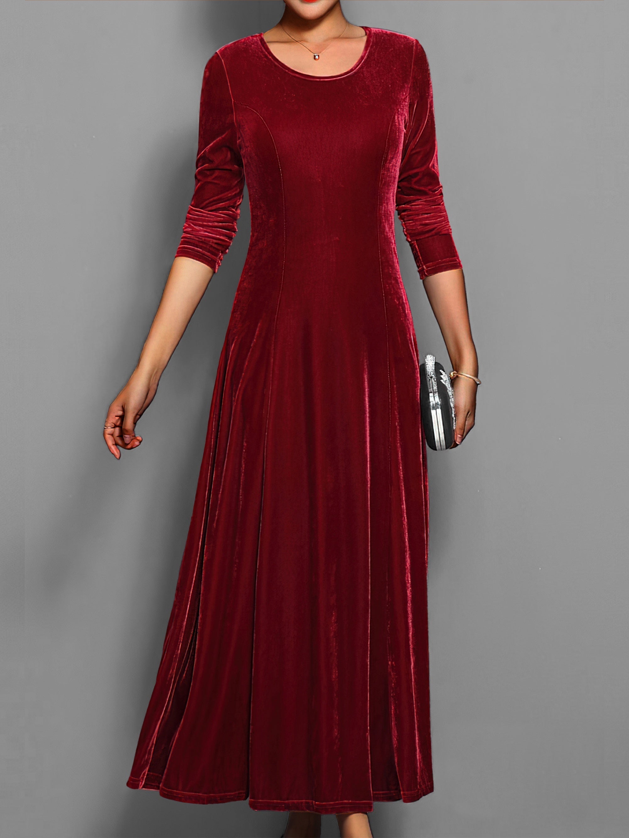 Amara Stylish Midi Dress with Long Sleeves