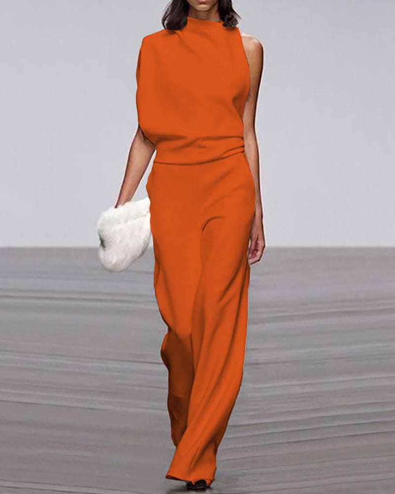 Elena | Elegant Sleeveless Jumpsuit with Tailored Fit and Wide Legs