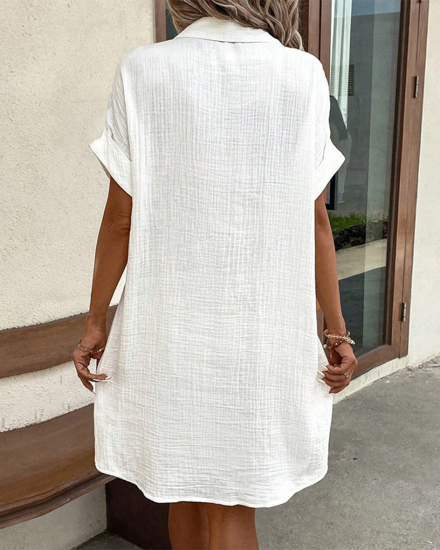 Emma Soft Linen Shirt Dress – Airy & Elegant