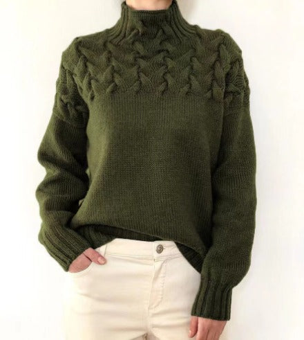 Julia Luxe Knitted Sweater with Refined Collar