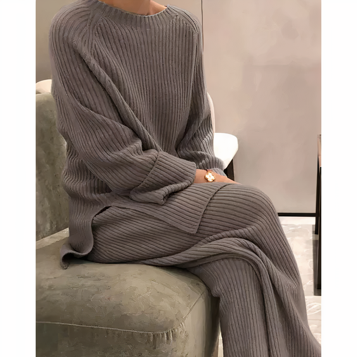 Sophia Luxe Knitted Sweater & Pants Set - Comfort and Style Reimagined