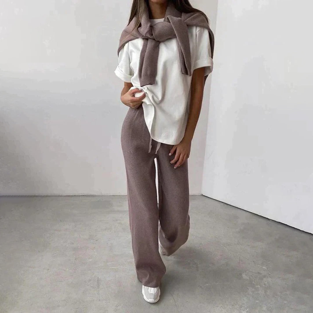 Noémie Luxe Gebreide Loungewear Set met Coltrui