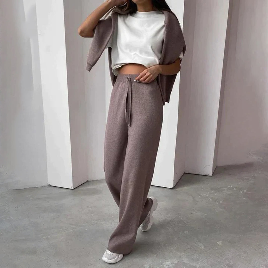 Noémie Luxe Gebreide Loungewear Set met Coltrui