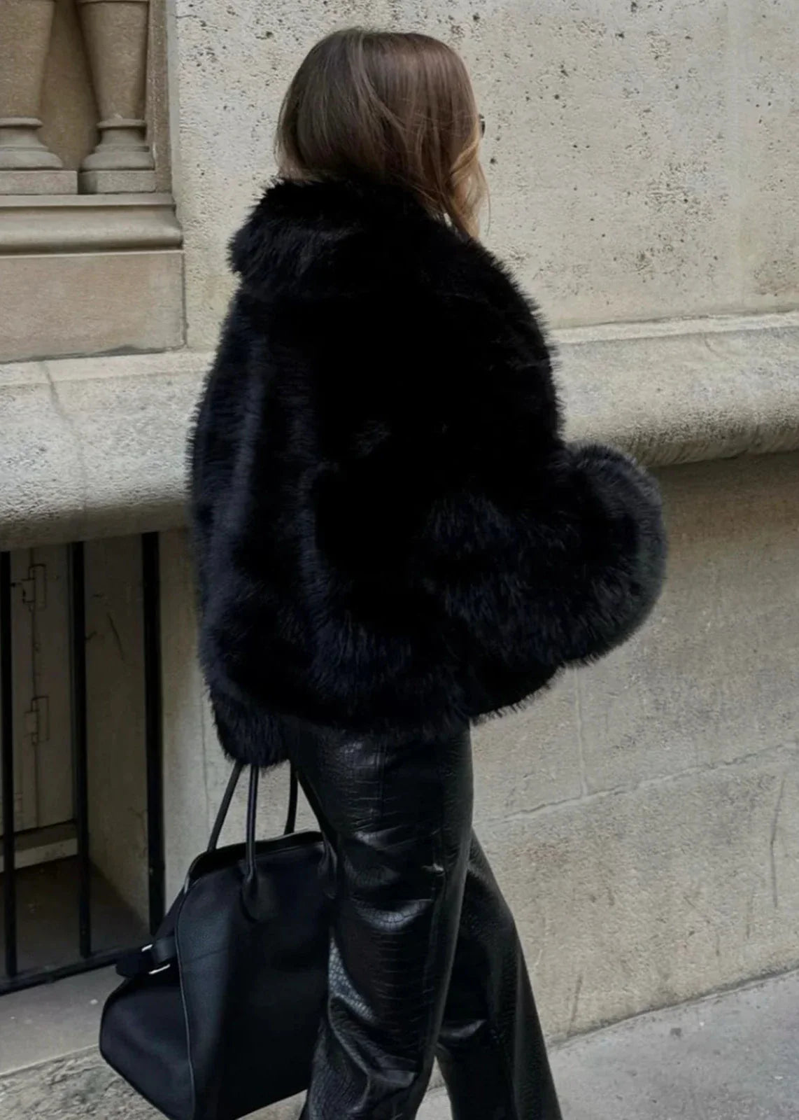 Lea Luxe Faux Fur Jas met Polo Kraag