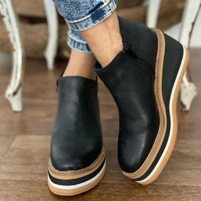 Claire Luxe Leren Enkellaarsjes